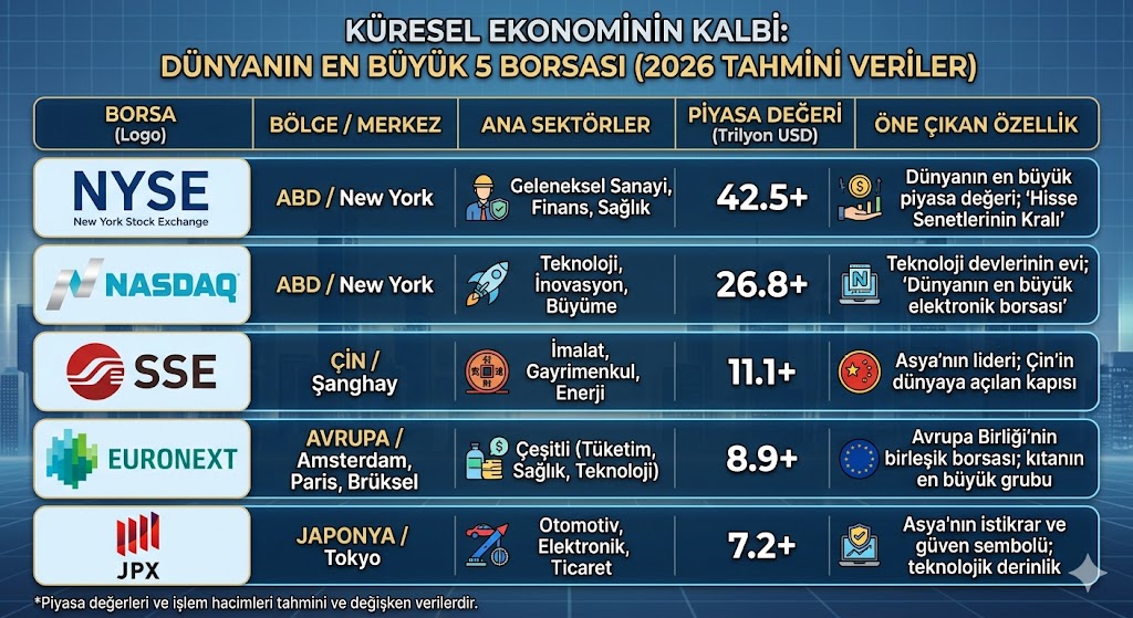 Küresel Ekonominin Kalbi: Dünyanın En Büyük 5 Borsası